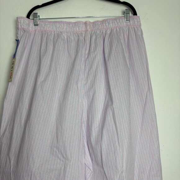NWT New Love Women's Dorm Pants 3XL Striped Soft Lavender Cozycore 100% Cotton - Picture 7 of 10